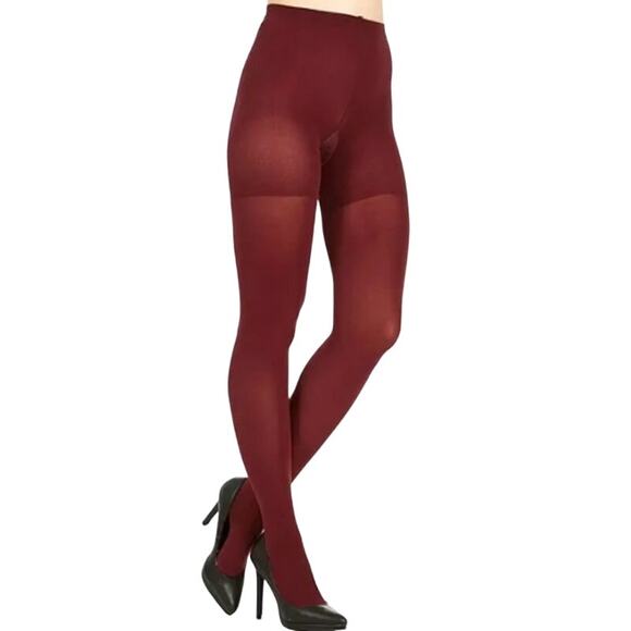 Star Power Spanx Center Stage Patterned Shaping Tights Deep Ruby Size A 2154 - Picture 2 of 7